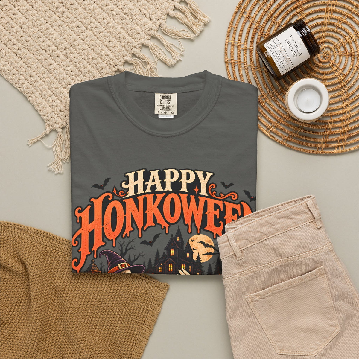 Happy Honkoween Goose Shirt, Funny Halloween Goose Tee, Honk or Treat Comfort Colors Shirt, Spooky Bird Fall Graphic Tee