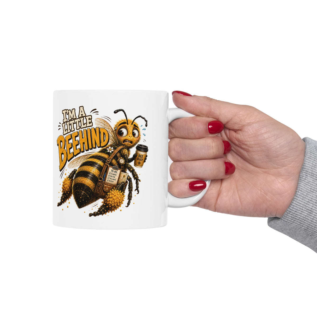 I'm a Little Beehind Ceramic Mug | Funny Bee Coffee Mug | Cute Bee Lover Gift | 11oz & 15oz