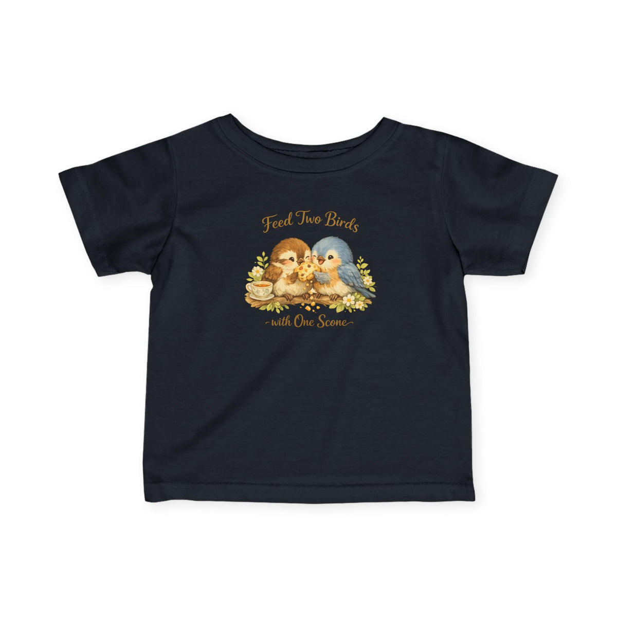 Feed Two Birds With One Scone Baby Shirt, Cottagecore Baby Tee, Cute Bird Infant Shirt, Funny Baby Gift, Newborn Outfit, Cozy Aesthetic Baby