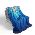 Arctic Adventure Blanket, Polar Bear Whale Blanket, Kids Ocean Throw, Aurora Borealis Blanket, Winter Animal Bedroom Decor, Gift for Kids