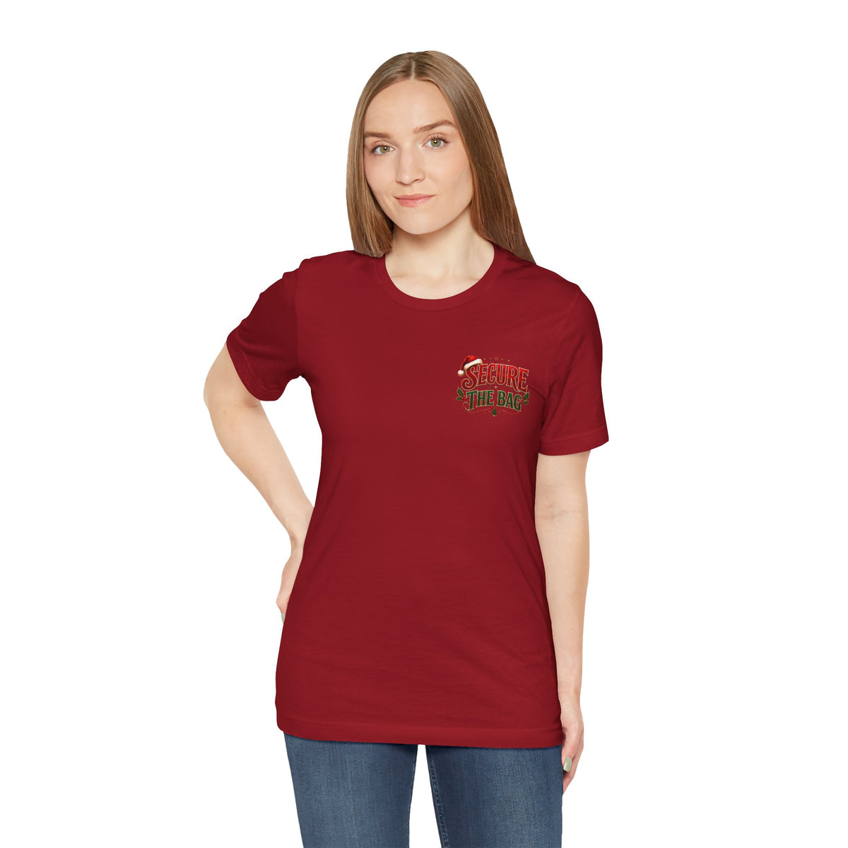 Bella Canvas 3001 Christmas Shirt, Secure The Bag Santa Tee, Funny Holiday Shirt, Christmas Graphic Tee, Santa Claus Gift