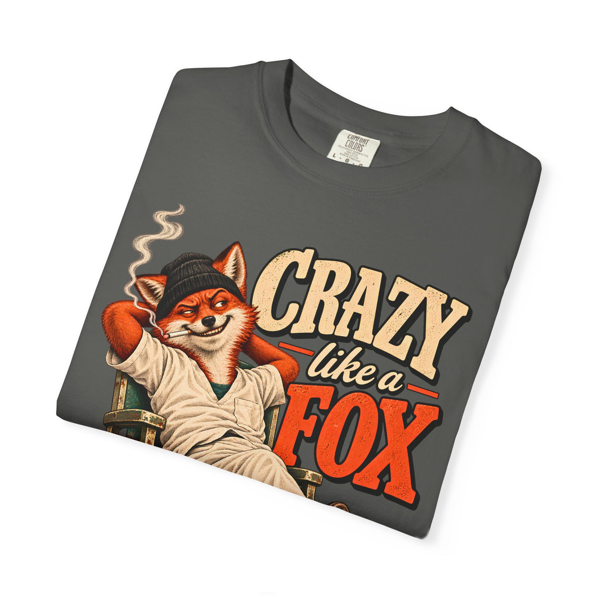 Crazy Like a Fox Shirt, Funny Fox Graphic Tee, Vintage Animal T Shirt, Retro Fox Lover Gift, Comfort Colors Unisex, Sarcastic Humor Shirt