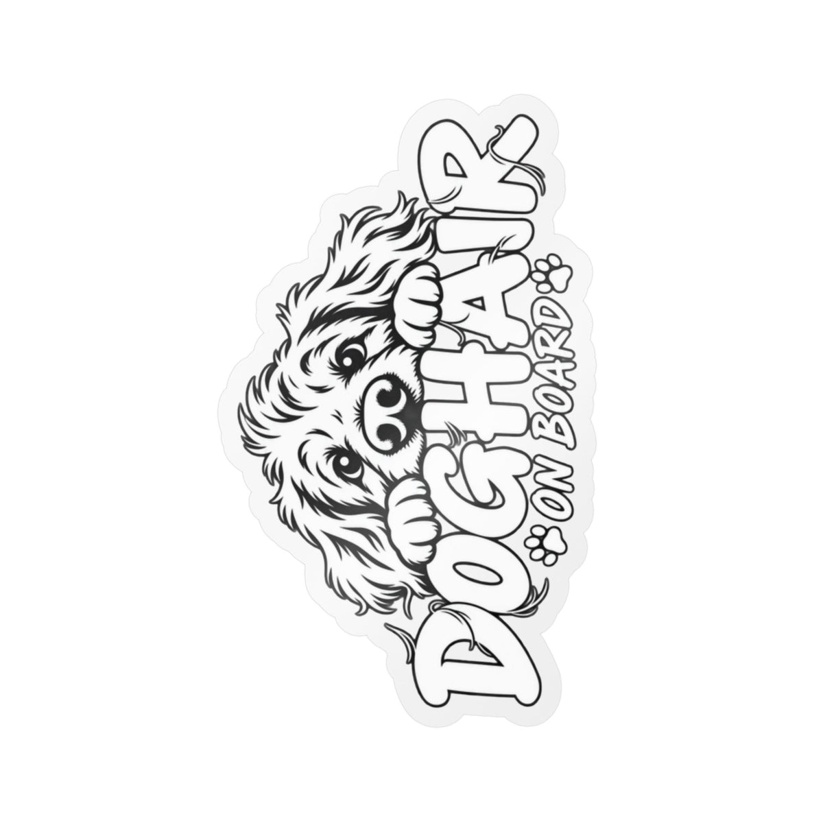 Dog Hair On Board Sticker | Kiss-Cut Vinyl Decal
