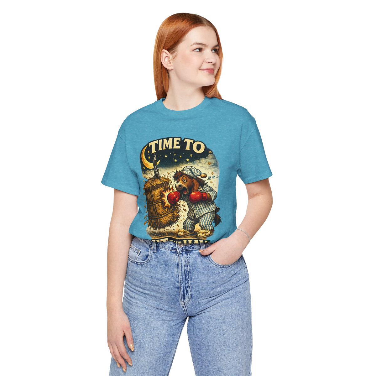 Time To Hit The Hay Shirt, Sleepy Horse Pajama Boxer Tee, Funny Bedtime Pun T-Shirt, Horse Lover Gift, Cozy Sleep Humor Graphic Tee