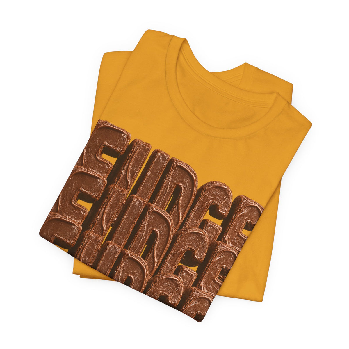 Fudge Stacked Text T-Shirt | Chocolate Typography Tee