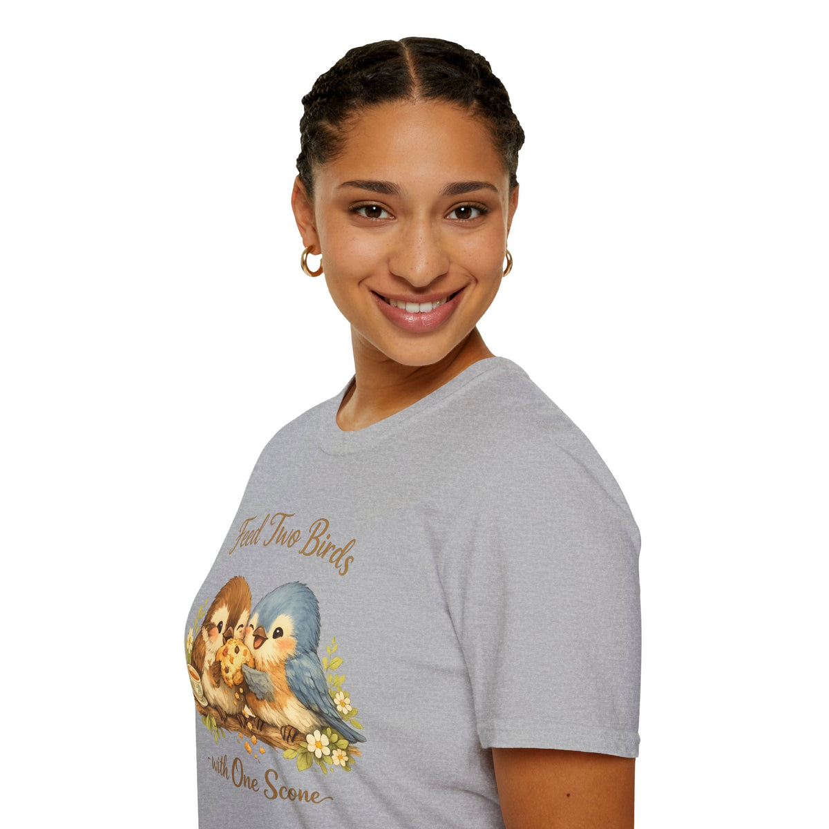 Feed Two Birds With One Scone Shirt, Cottagecore Bird Tee, Cute Animal Shirt, Cozy Aesthetic Gift, Funny Nature Saying, Wholesome Tee