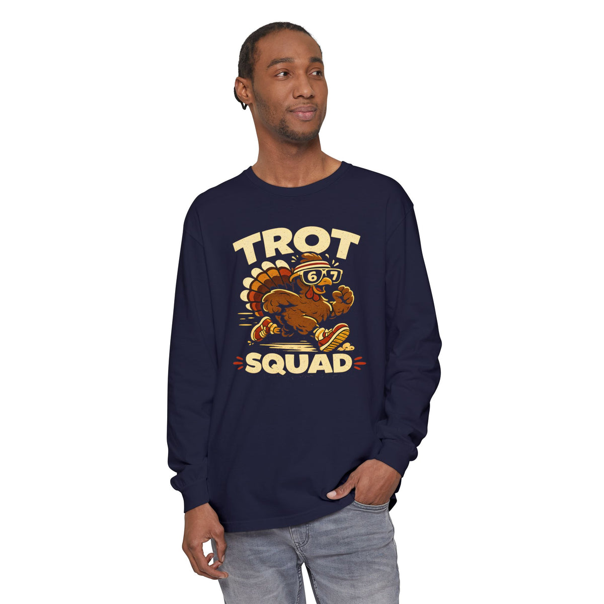 Trot Squad Turkey T-Shirt | Long Sleeve Thanksgiving Running Tee