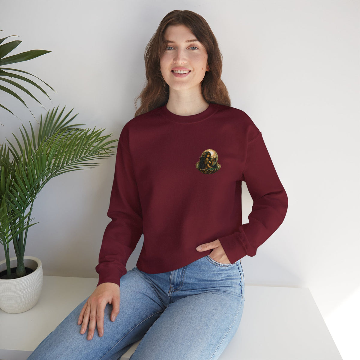 Mermaid Vintage Poster Crewneck Sweatshirt | Murky Pearl