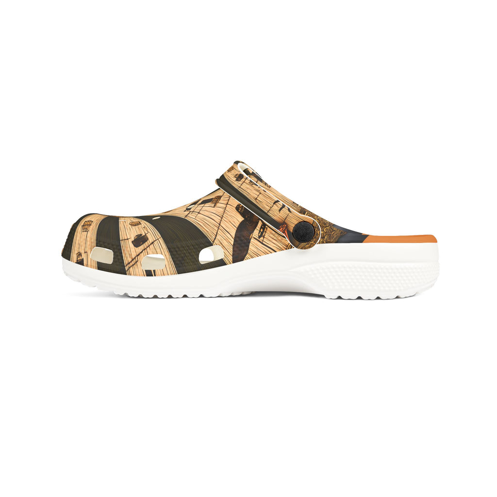 Tree Ring Circus Clogs | Woodland Carnival Art Shoes | Lightweight Ventilated Slip-On Footwear