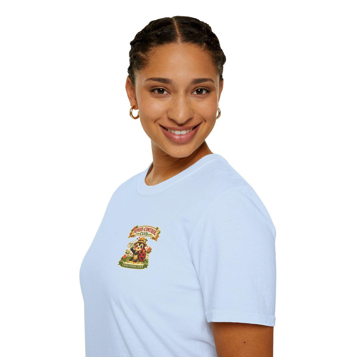 Aphid Control Club Ladybug Garden Graphic Tee, Cottagecore Entomology Apparel, Cute Beneficial Insect Gardener Gift