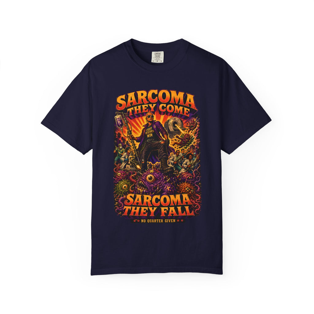 Sarcoma They Come Sarcoma They Fall Shirt | Vintage Grindhouse Horror Poster Tee | Sarcoma Awareness Gift | Fight Research Win