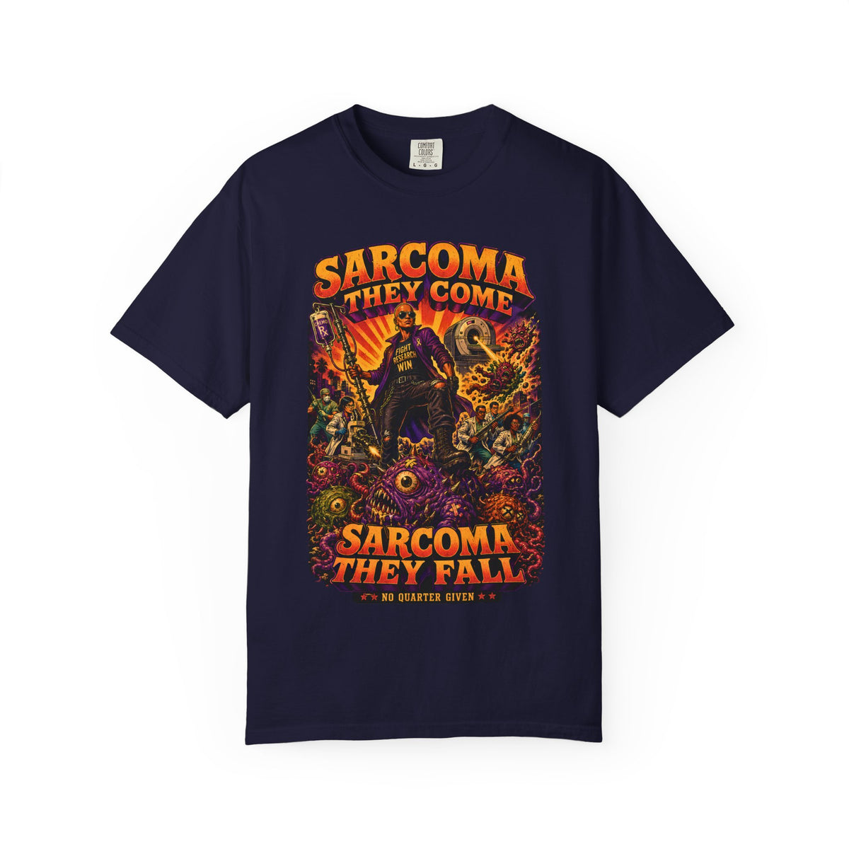 Sarcoma They Come Sarcoma They Fall Shirt | Vintage Grindhouse Horror Poster Tee | Sarcoma Awareness Gift | Fight Research Win