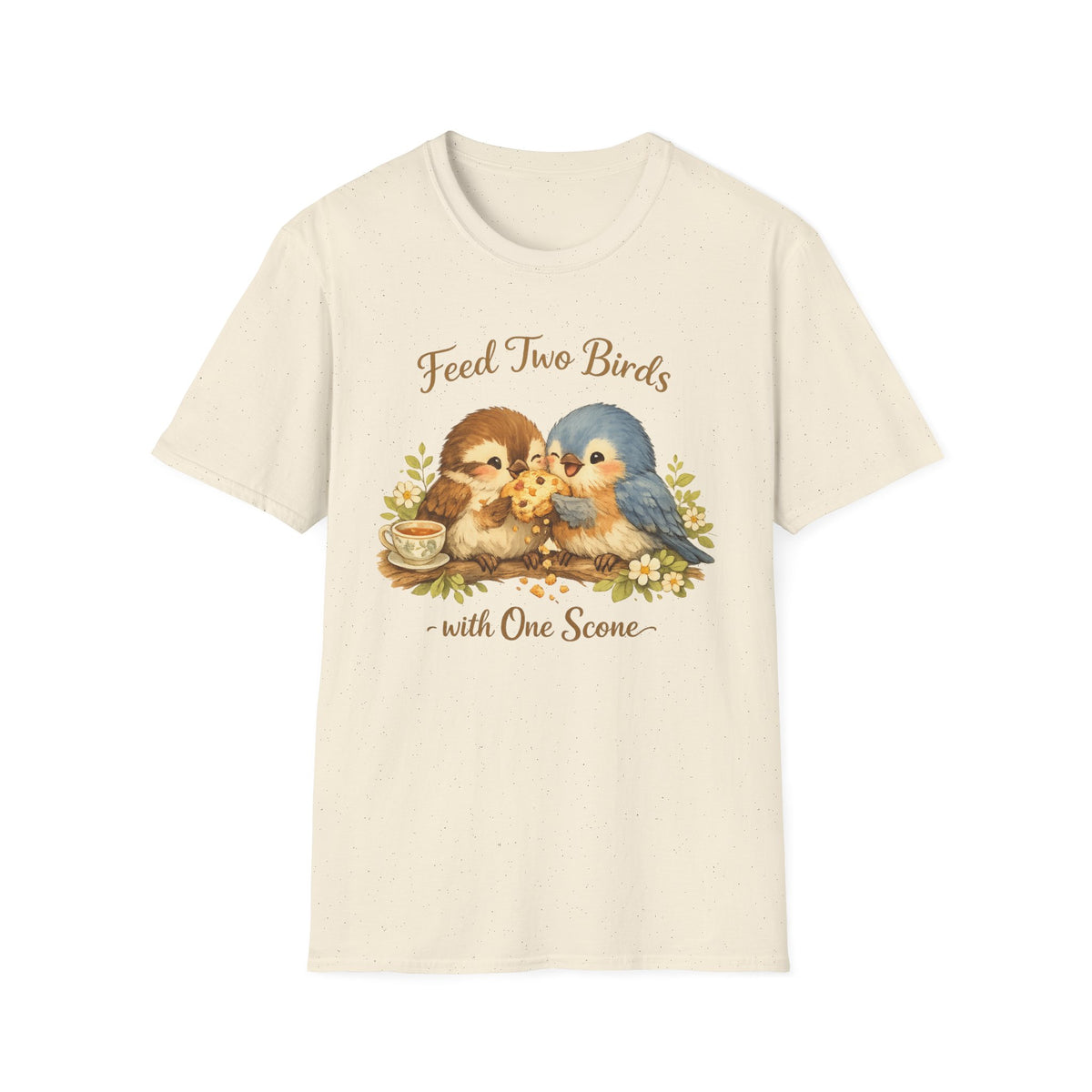 Feed Two Birds With One Scone Shirt, Cottagecore Bird Tee