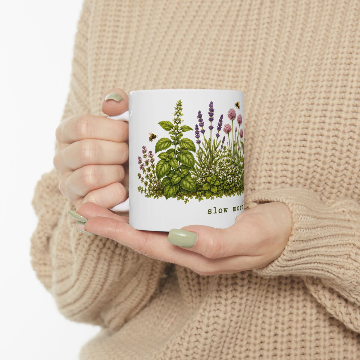 Slow Mornings Ceramic Mug | Botanical Coffee Mug | Wildflower Nature Gift | 11oz & 15oz