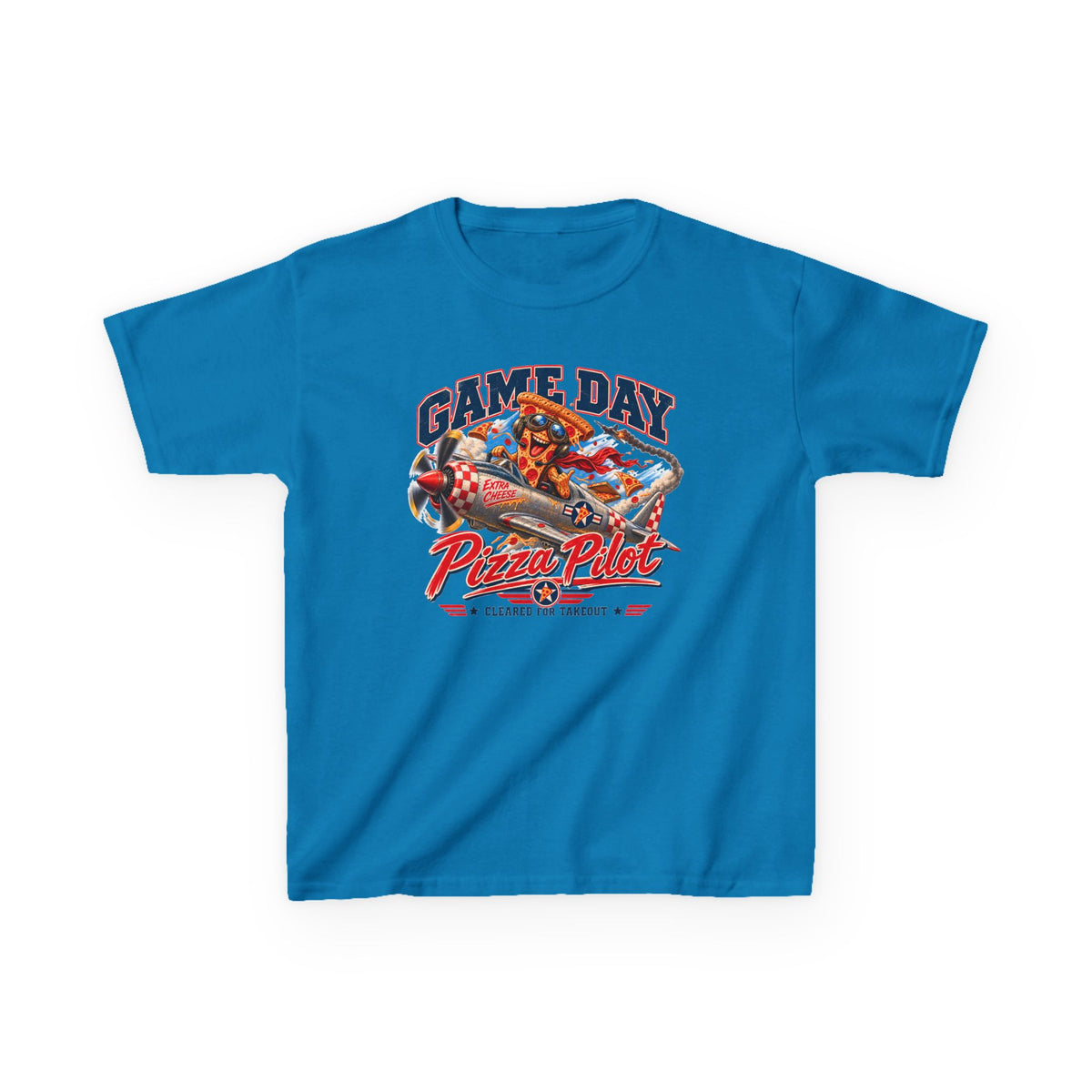 Game Day Kids Shirt, Football Kids Tee, Pizza Pilot Shirt, Funny Football Shirt for Boys Girls, Game Day Pizza Tee