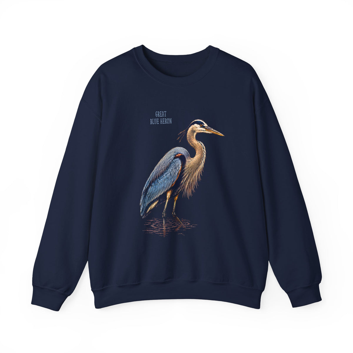 Great Blue Heron illustration Crewneck Sweatshirt | Coastal Bird Artwork