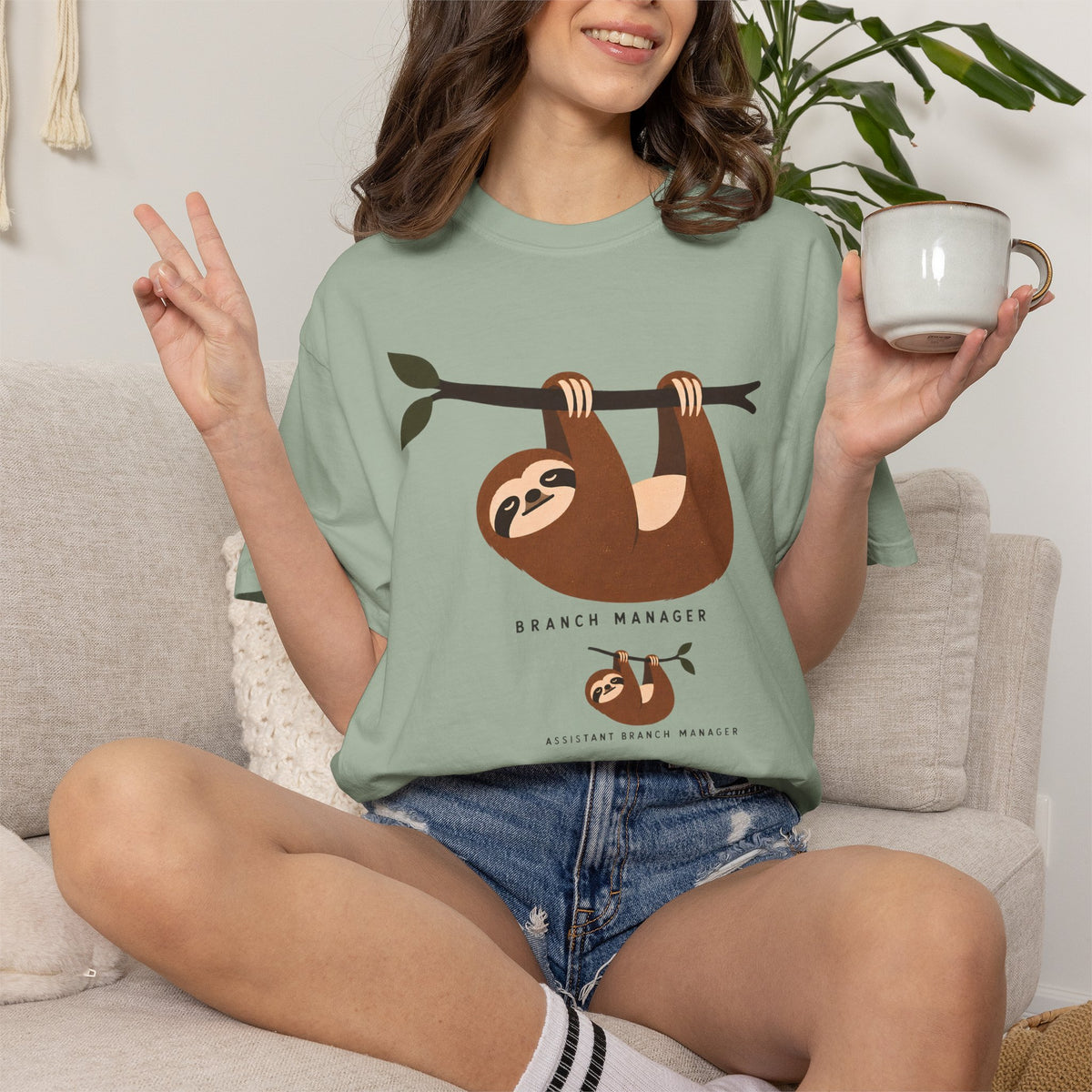 Funny Sloth Shirt, Branch Manager T-Shirt, Assistant Branch Manager Tee, Sloth Lover Gift, Funny Office Shirt, Comfort Colors Tee