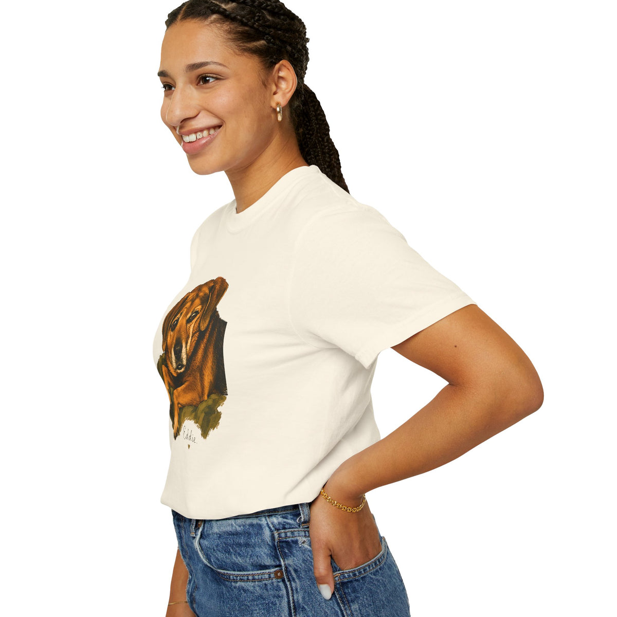 Eddie Vintage Dog Portrait Shirt | Cozy Hand Painted Pet Graphic Tee | Gift for Dog Lovers