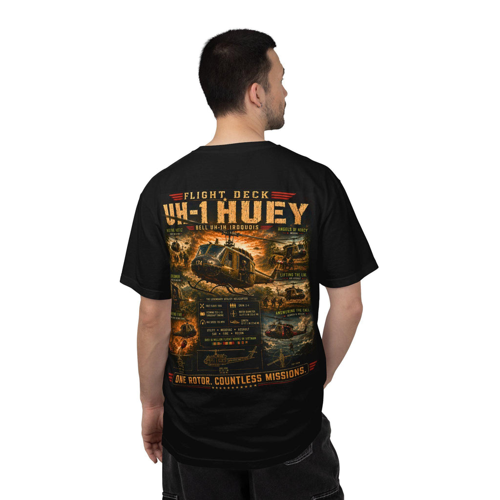 UH-1 Huey Helicopter T-Shirt | Military Aircraft Flight Deck Graphic
