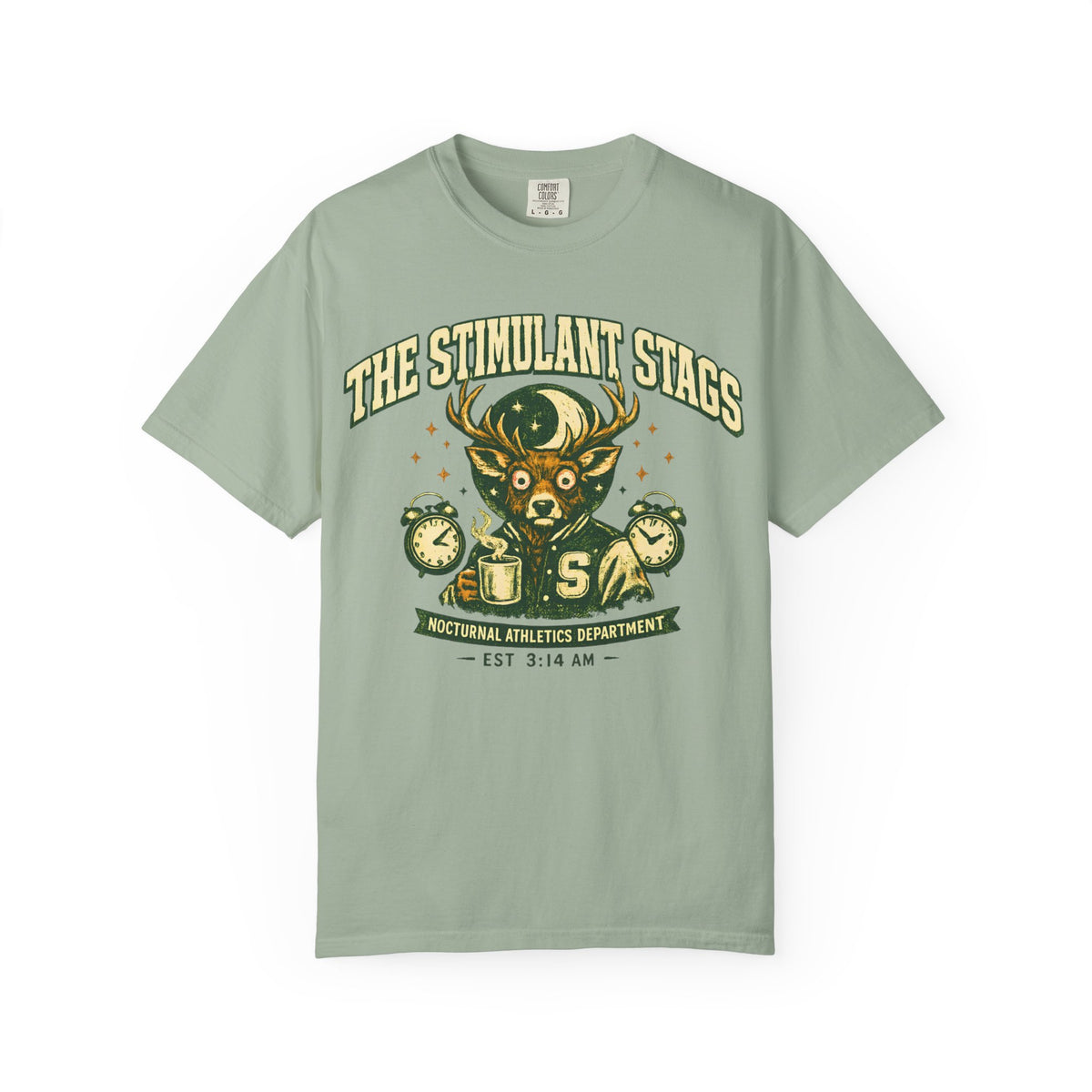 The Stimulant Stags Shirt, Vintage College Graphic Tee, Appalachian Coffee Shirt, Sleep Deprived University Tee, Nocturnal Athletics