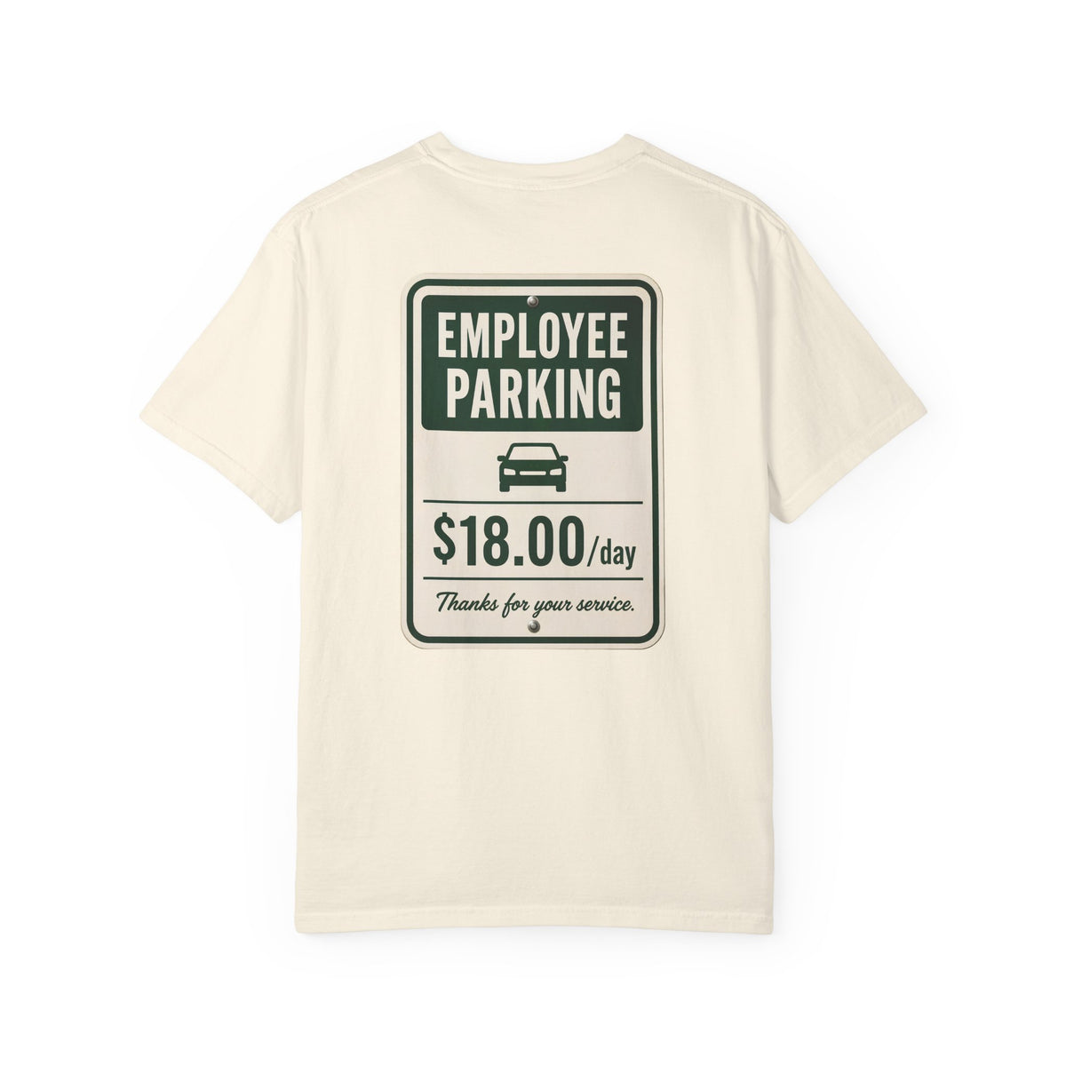 Employee Parking Shirt, Working to Park Funny Office Parking Fee Tee, Front and Back Graphic TShirt