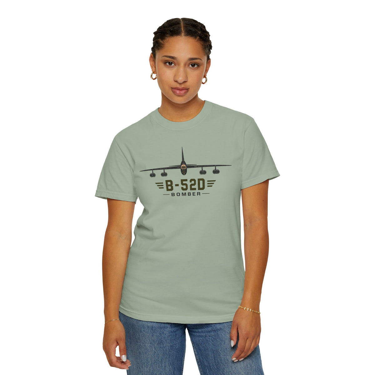 B-52D Bomber Shirt, Front View Aircraft Tee, Vintage Military Aviation T-Shirt, Air Force Veteran Gift, Comfort Colors 1717