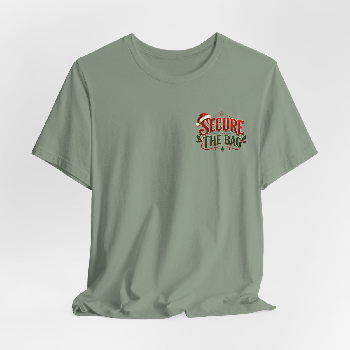 Bella Canvas 3001 Christmas Shirt, Secure The Bag Santa Tee, Funny Holiday Shirt, Christmas Graphic Tee, Santa Claus Gift