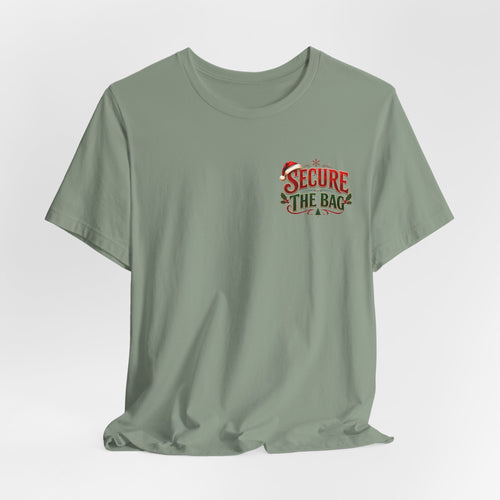 Bella Canvas 3001 Christmas Shirt, Secure The Bag Santa Tee, Funny Holiday Shirt, Christmas Graphic Tee, Santa Claus Gift