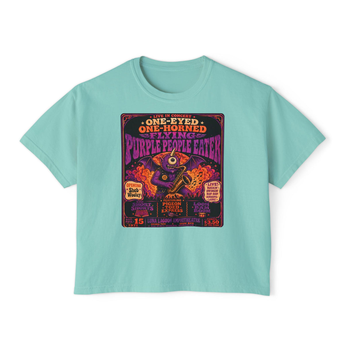Flying Monster World Tour Shirt | Retro Concert Poster Graphic Tee | Funny Psychedelic Rock Monster T-Shirt
