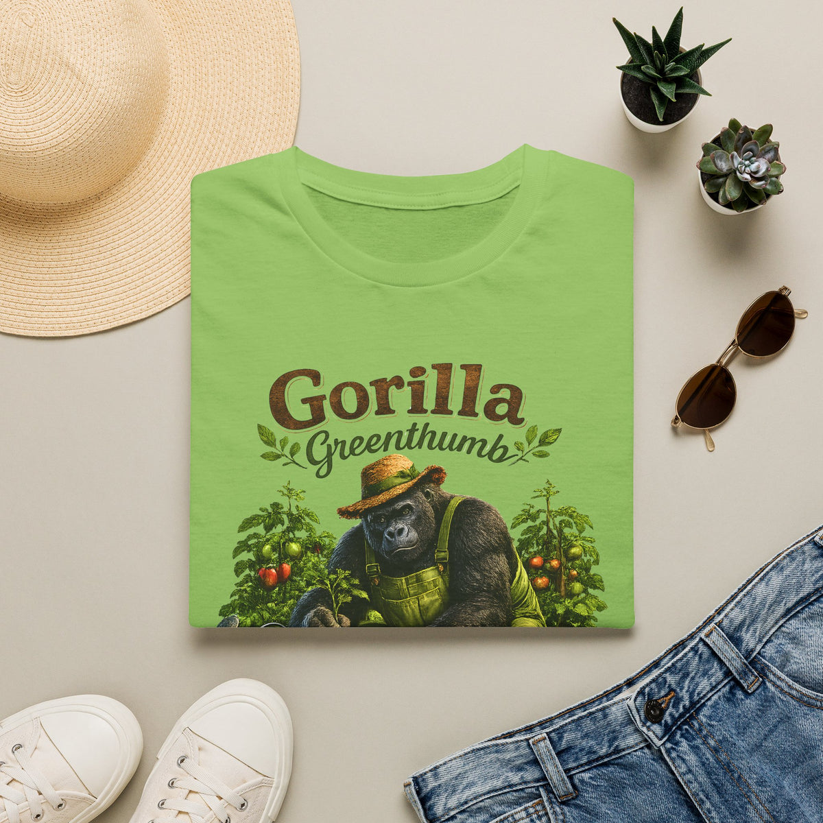 Gorilla Gardening Shirt, Funny Plant Lover Tee, Garden Humor T-Shirt, Botanical Graphic Tee, Gift for Gardeners, Unisex Softstyle Shirt