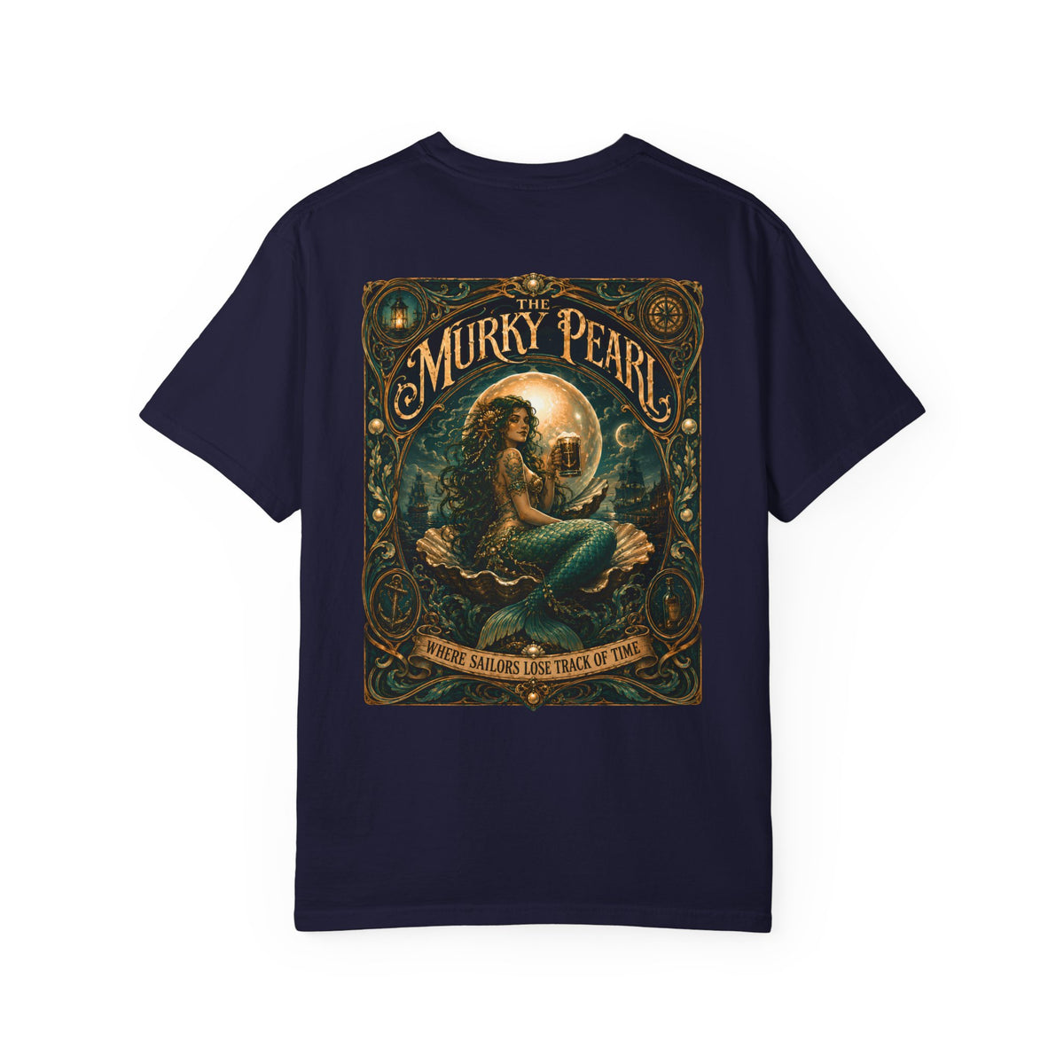 The Murky Pearl Comfort Colors 1717 Tee, Vintage Mermaid Shirt, Nautical Graphic T-Shirt, Coastal Beach Tee, Ocean Lover Gift