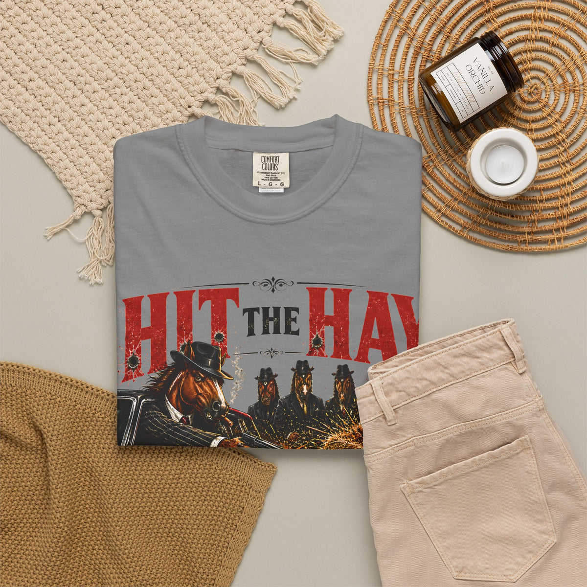 Hit The Hay Shirt, Horse Mafia Funny Tee, He Took It Literally, Mob Movie Parody Shirt, Horse Humor Graphic Tee, Funny Western Gangster Gift
