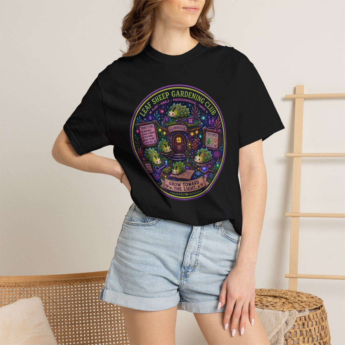 Leaf Sheep Gardening Club Shirt | Cute Sea Slug Nature Tee | Plant Lover Gift | Whimsical Botanical Graphic T-Shirt