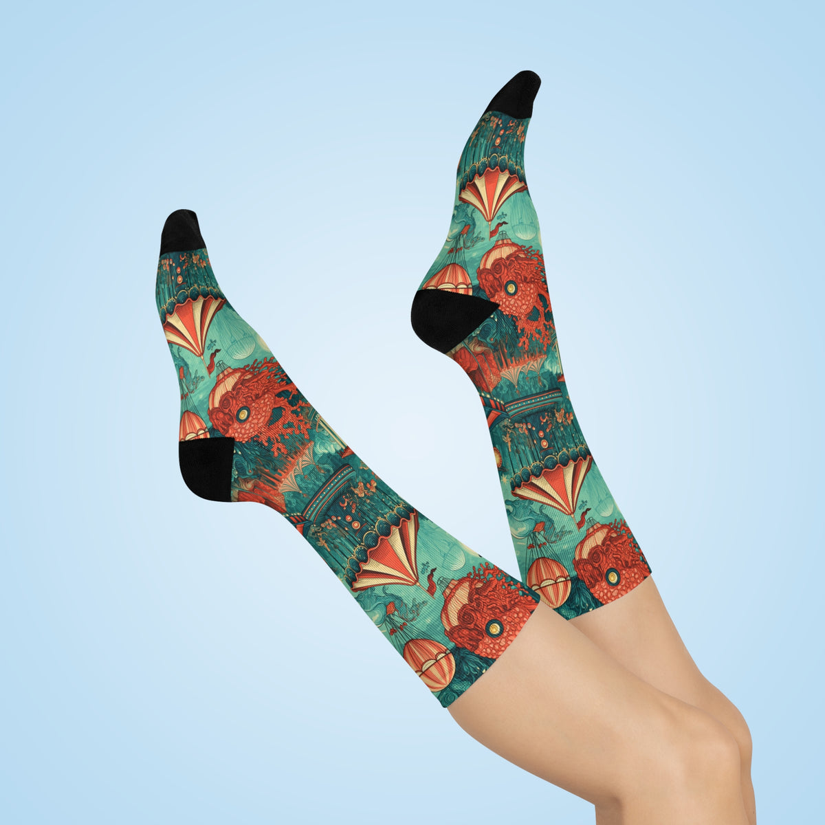 Deep Sea Carnival Crew Socks | Anglerfish Coral & Carousel