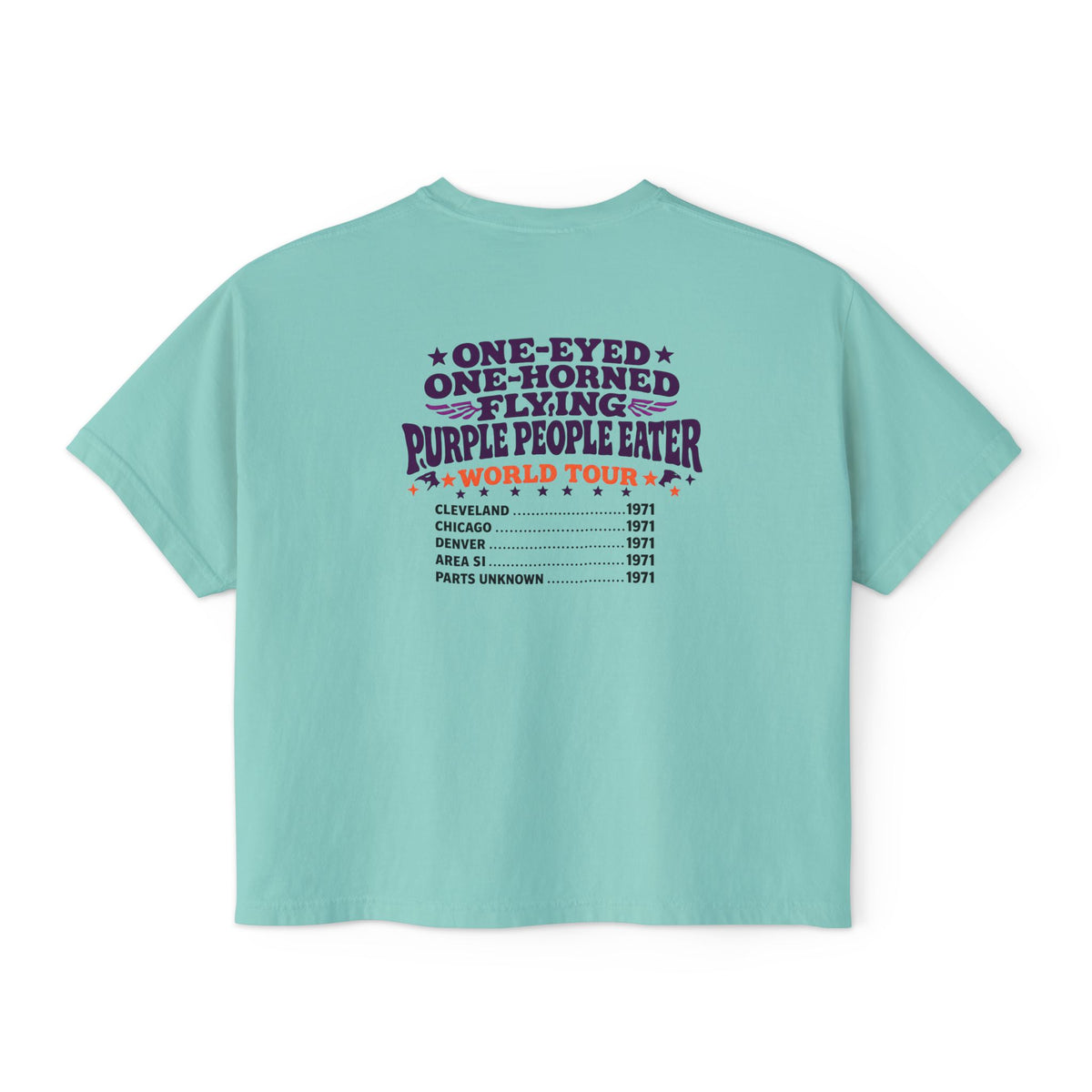 Flying Monster World Tour Shirt | Retro Concert Poster Graphic Tee | Funny Psychedelic Rock Monster T-Shirt