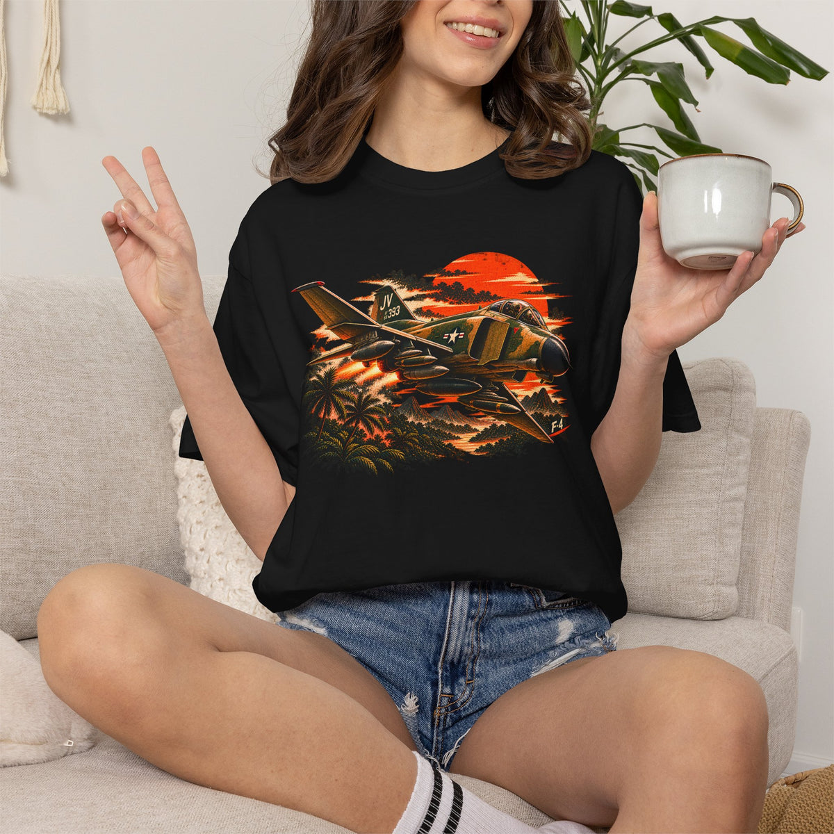 F-4 Phantom II Shirt, Vintage Military Aviation Tee, Vietnam Era Fighter Jet Graphic, Air Force Comfort Colors Gift