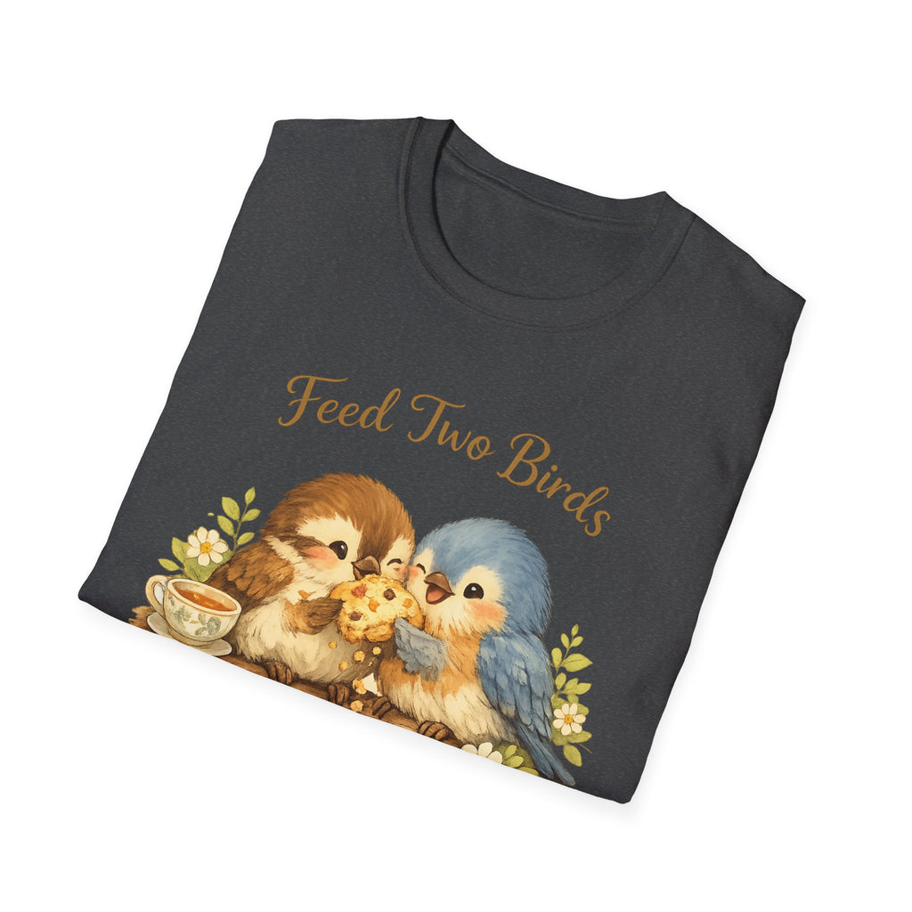 Feed Two Birds With One Scone Shirt, Cottagecore Bird Tee, Cute Animal Shirt, Cozy Aesthetic Gift, Funny Nature Saying, Wholesome Tee