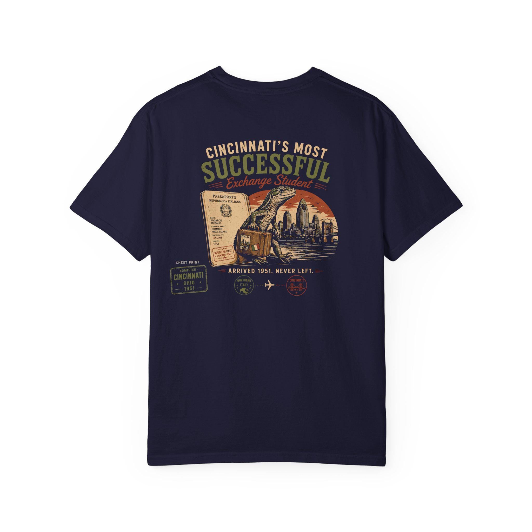 Cincinnati Exchange Student Common Wall Lizard Tee, Vintage Ohio Wildlife Shirt