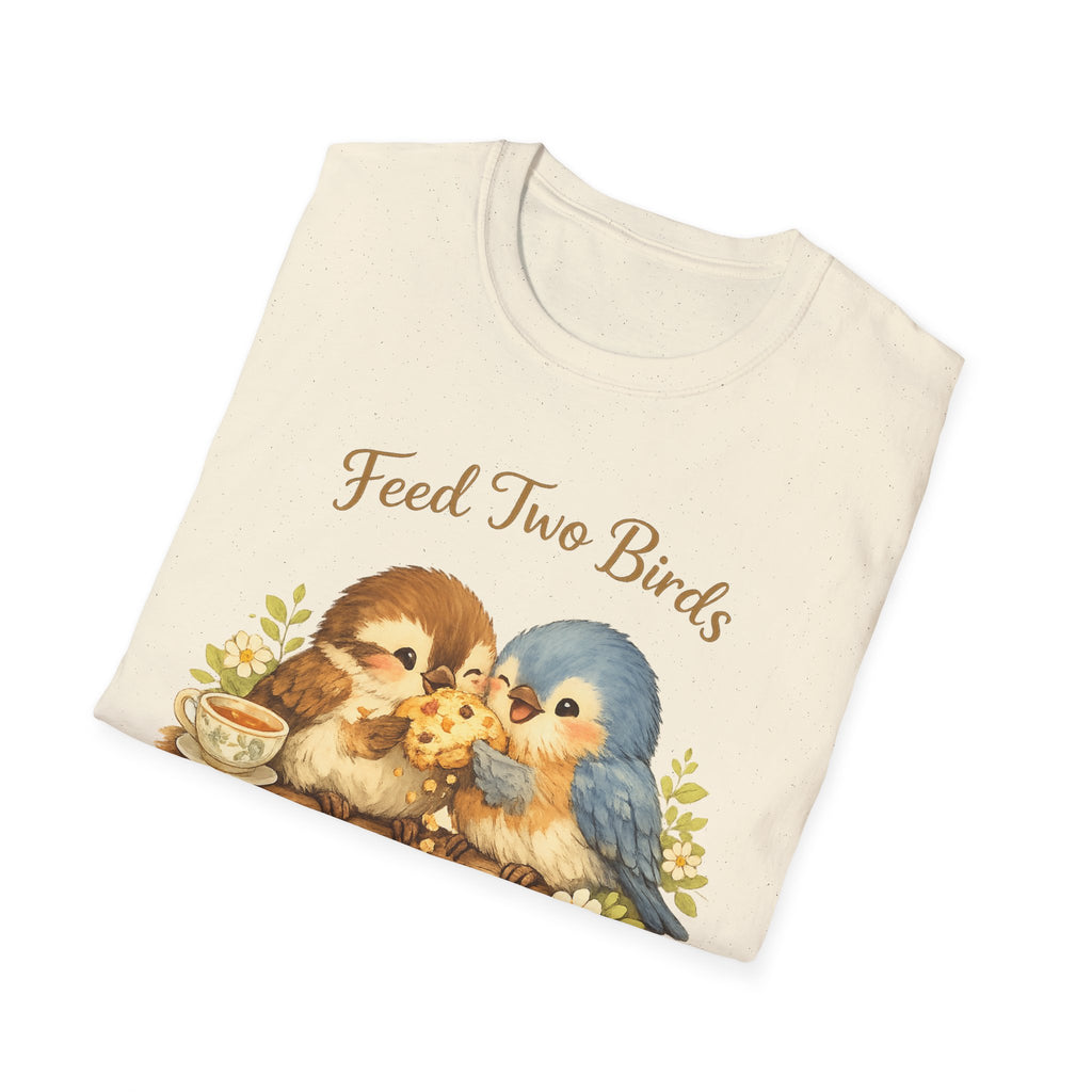 Feed Two Birds With One Scone Shirt, Cottagecore Bird Tee, Cute Animal Shirt, Cozy Aesthetic Gift, Funny Nature Saying, Wholesome Tee