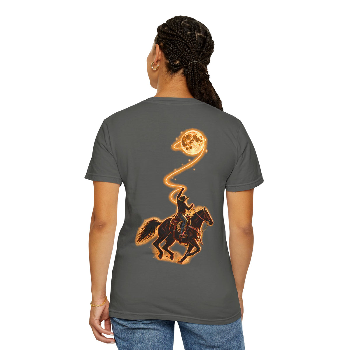 Cowboy Lasso Moon Shirt, Western Horse Tee, Comfort Colors 1717, Celestial Rodeo Graphic T Shirt, Equestrian Gift