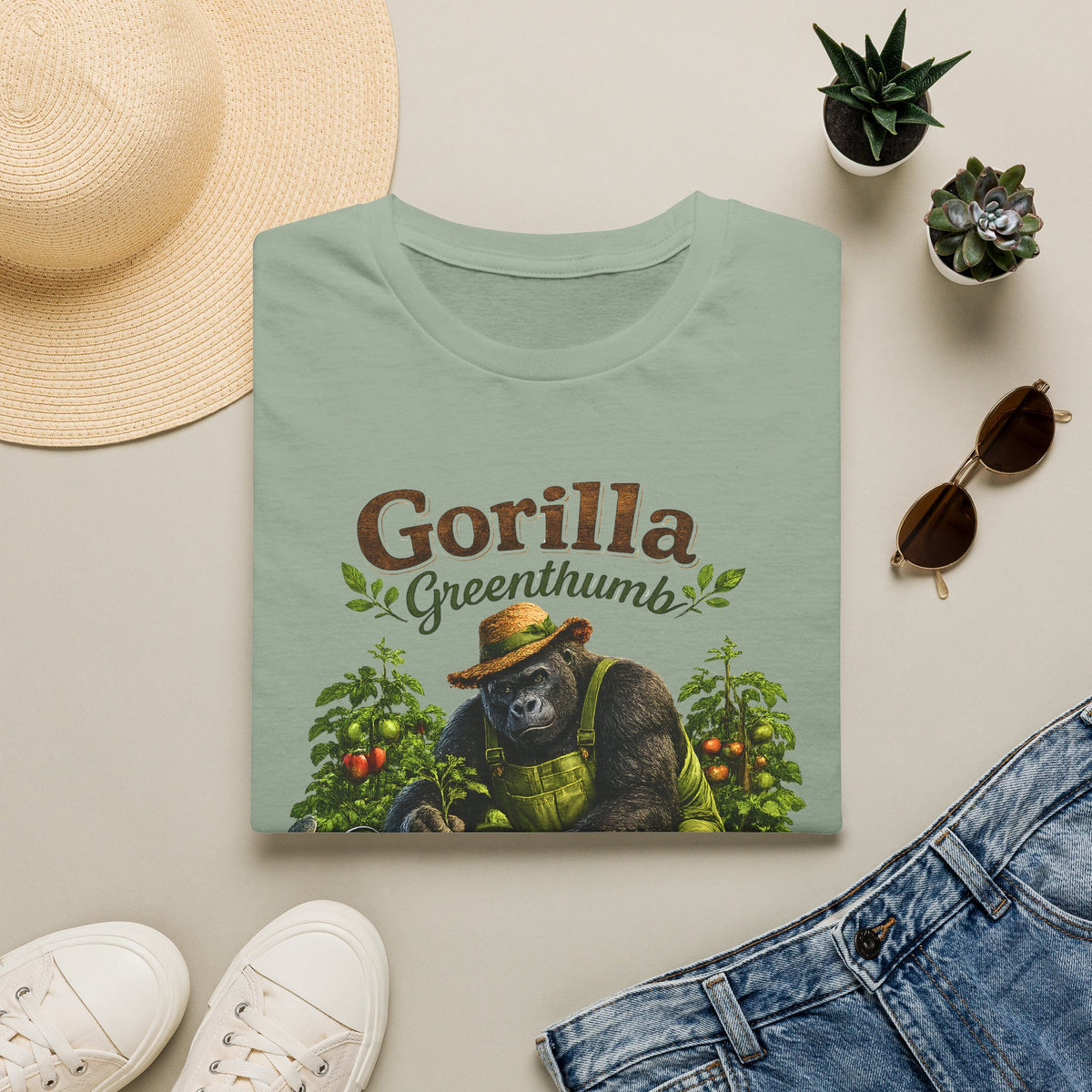 Gorilla Gardening Shirt, Funny Plant Lover Tee, Garden Humor T-Shirt, Botanical Graphic Tee, Gift for Gardeners, Unisex Softstyle Shirt