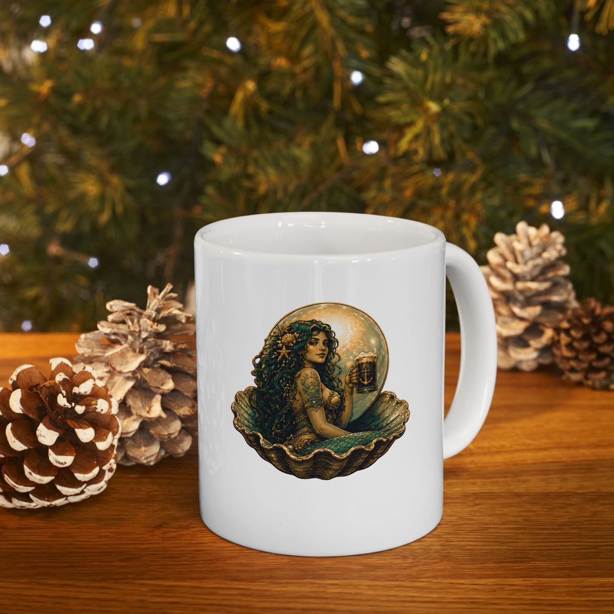 Murky Pearl Mug | Mermaid Coffee Mug | Coastal Fantasy Ceramic Mug | 11oz & 15oz