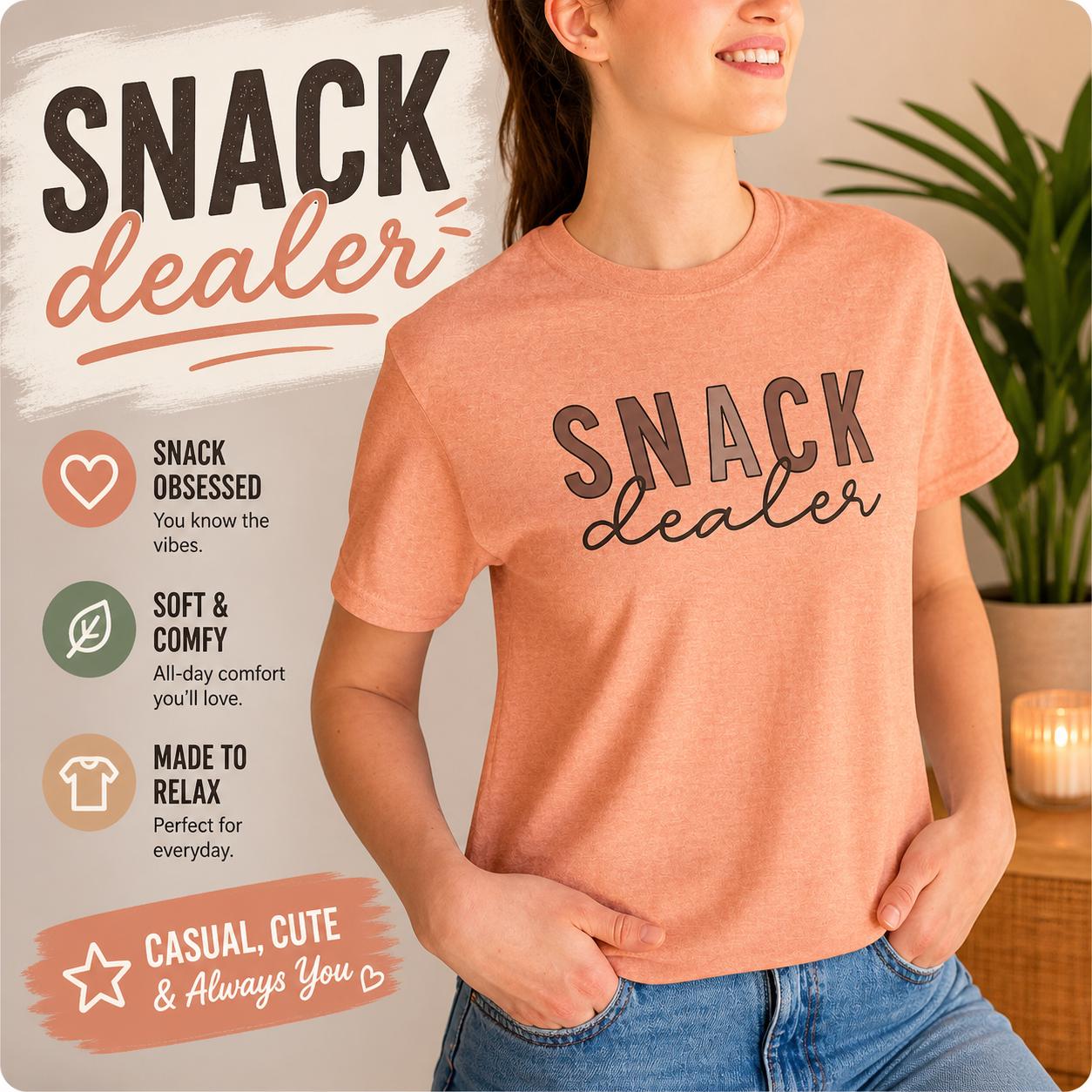 Snack Dealer Shirt, Funny Mom Life Tee, Minimalist Script, Gift for Mom