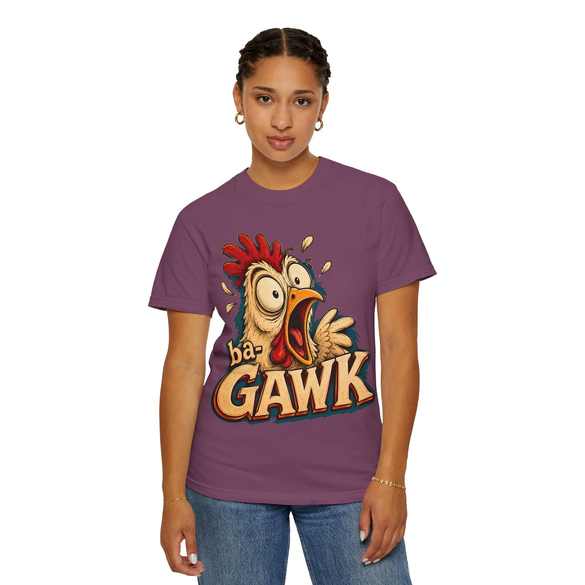 ba-GAWK Chicken Shirt | Funny Chicken Graphic Tee | Comfort Colors Farm Humor Shirt | Vintage Chicken Lover Gift | Gawking Chicken Tee