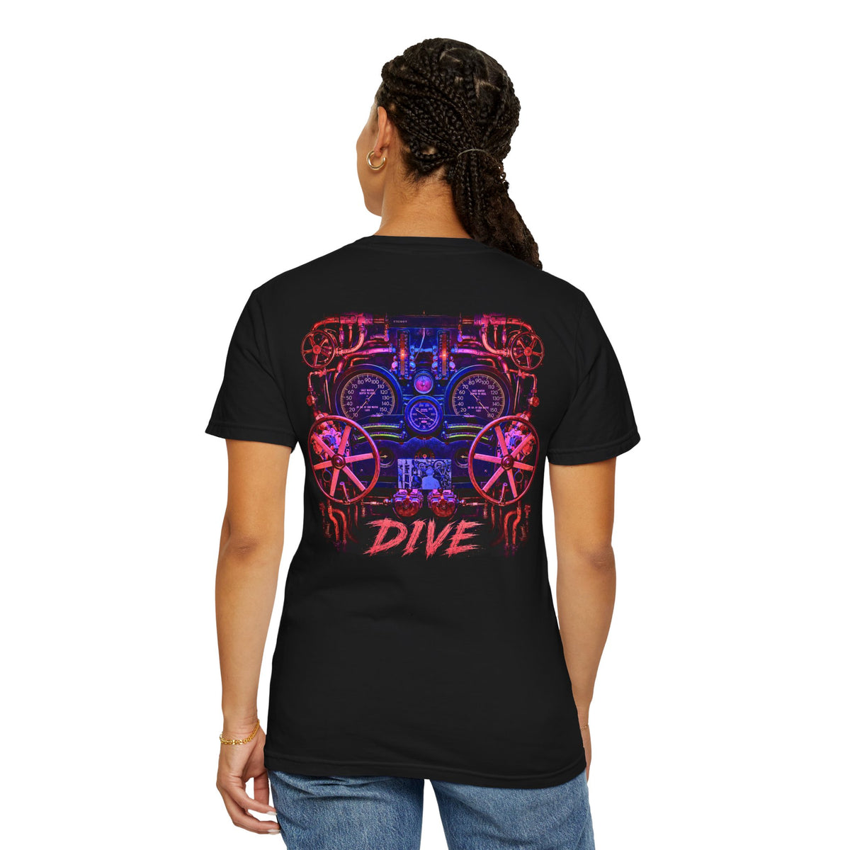 Retro Submarine Engine Dive T-Shirt | Nautical Vintage Dive Artwork