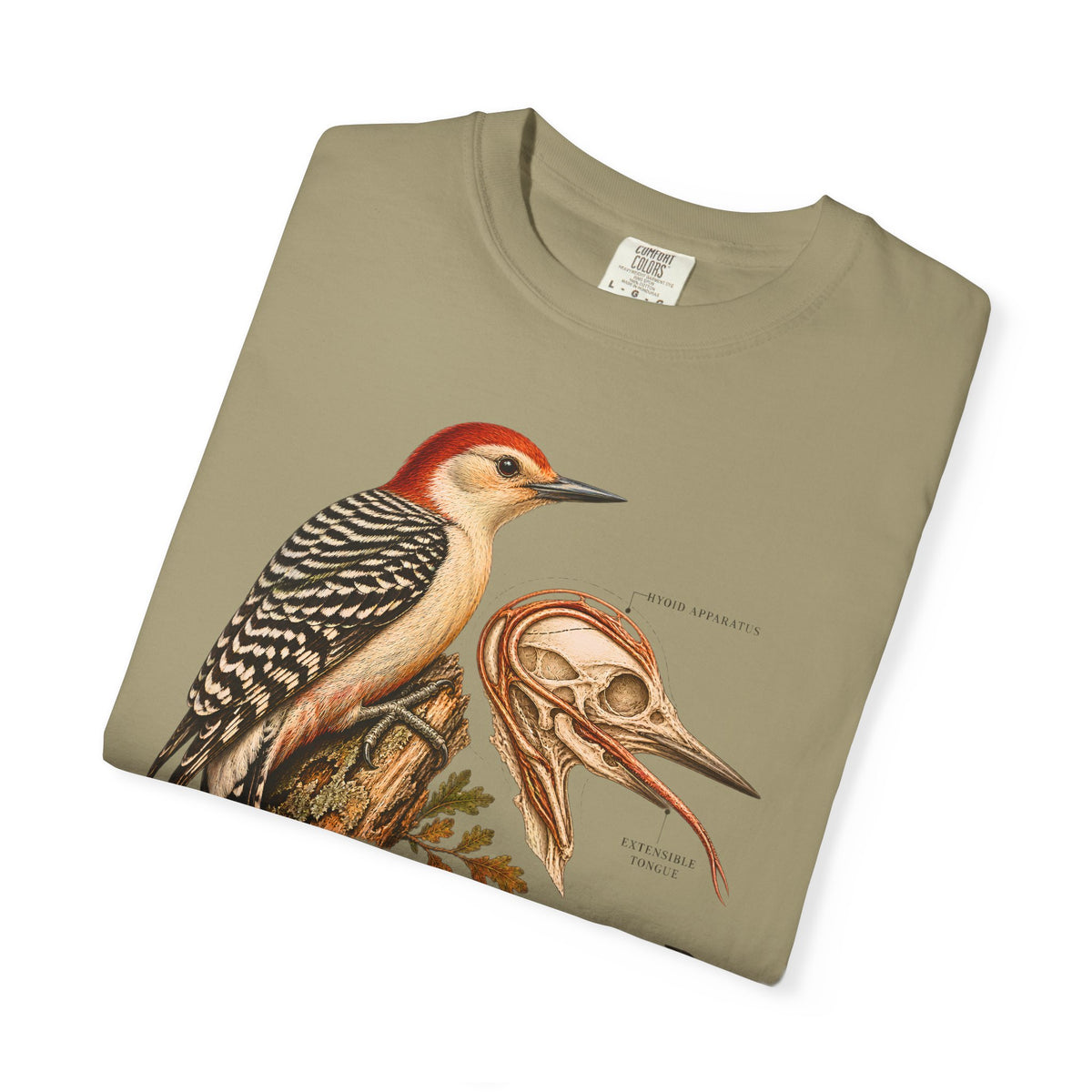 Woodpecker Anatomy Shirt, Vintage Bird Graphic Tee, Red Bellied Woodpecker, Ornithology Gift, Wildlife Science T-Shirt, Comfort Colors