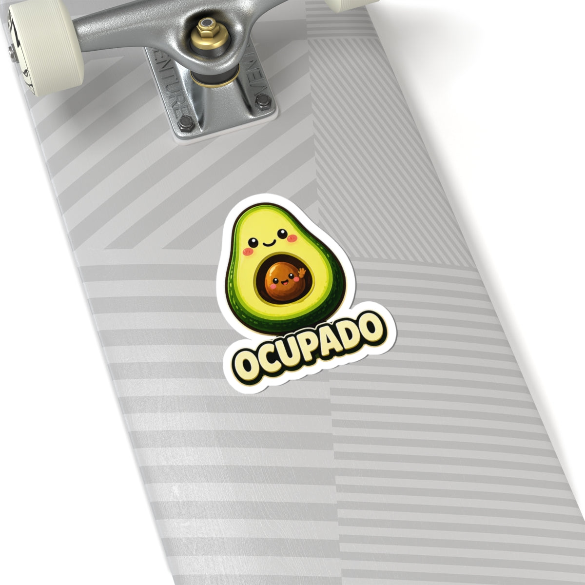 Kawaii Avocado with Pit 'Ocupado' Sticker | Kiss-Cut Sticker