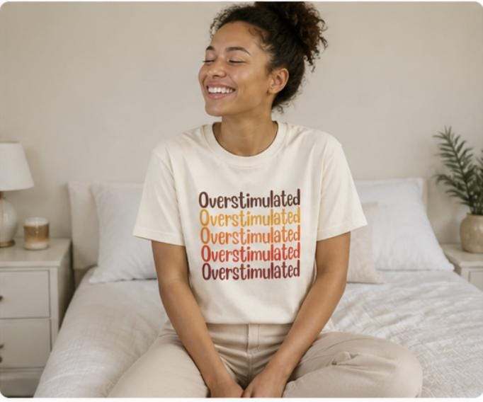 Overstimulated Shirt, Funny Mental Health Tee, Introvert Social Battery Low Graphic Tee