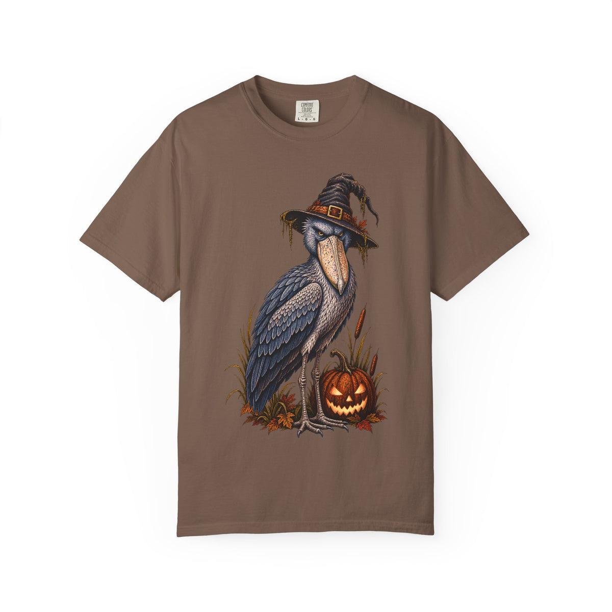 Halloween Shoebill Shirt, Bird Watching T Shirt, Spooky Birdwatcher Gift, Vintage Witch Bird Comfort Colors Tee