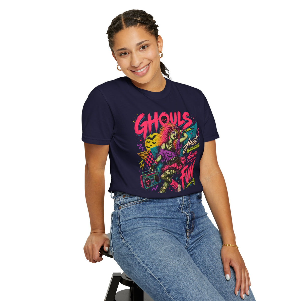 Ghouls Just Wanna Have Fun T-shirt | Neon 80s Retro Halloween Graphic
